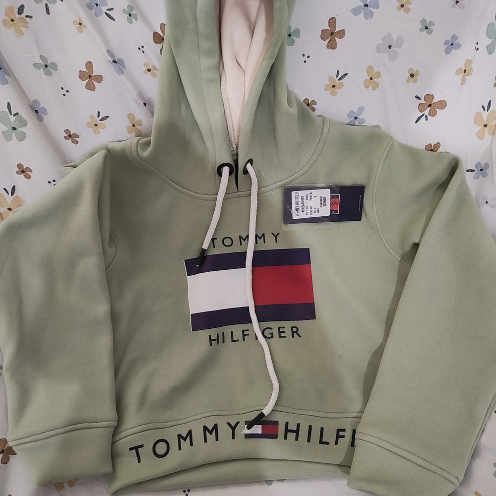 Tommy Hilfiger Sage Green Hoodie with Logo